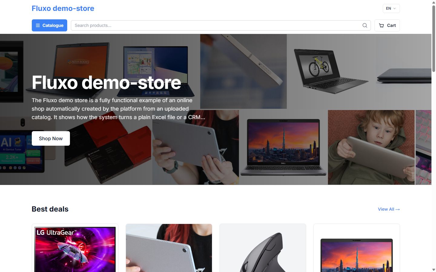A modern storefront, ready to sell